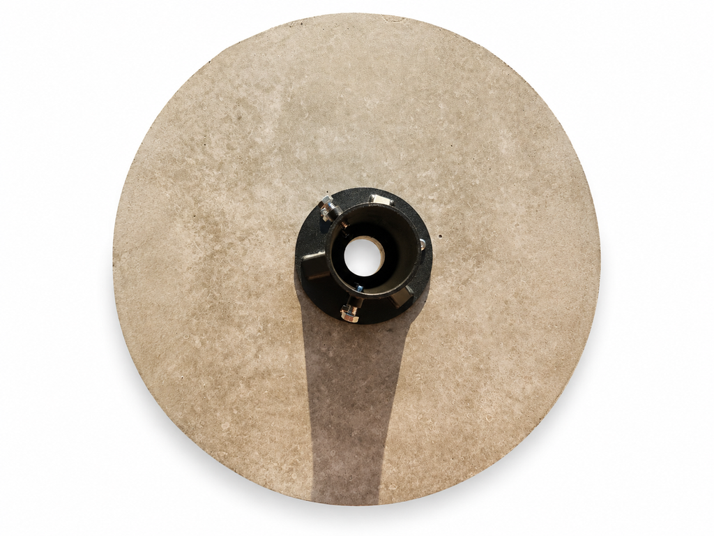 Heavy Duty Concrete Pedestal Table Base, 65 lb Round Base and flange only