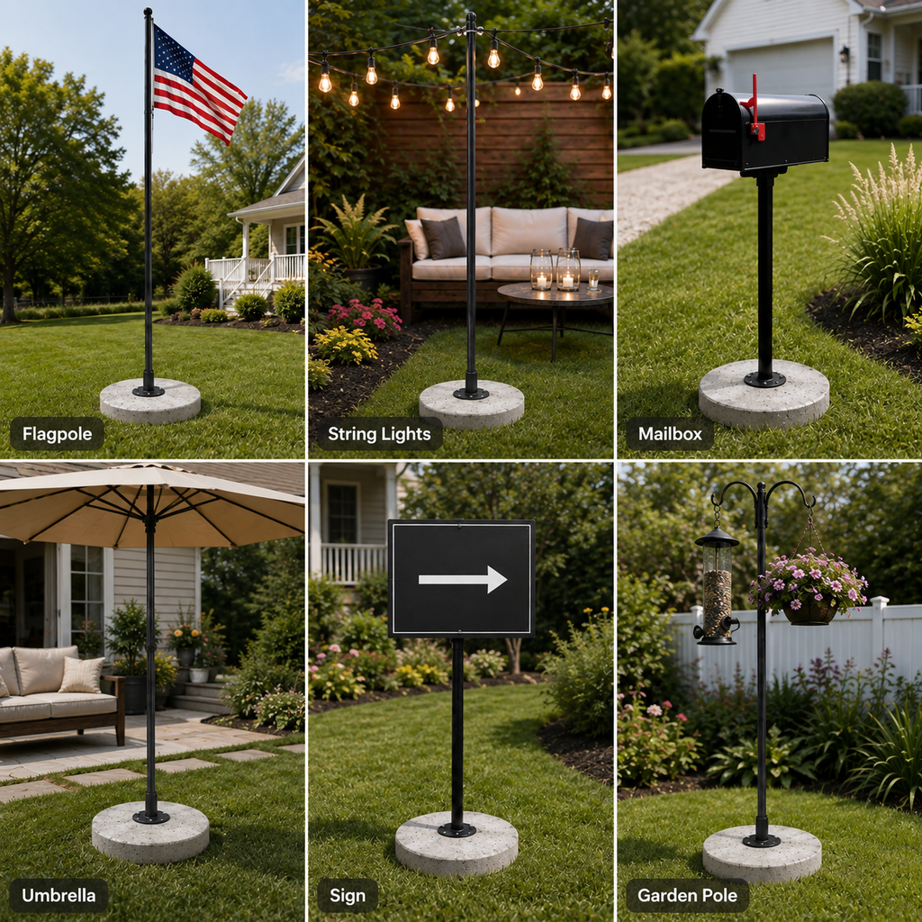 Universal No-Dig Concrete Pole Mount
