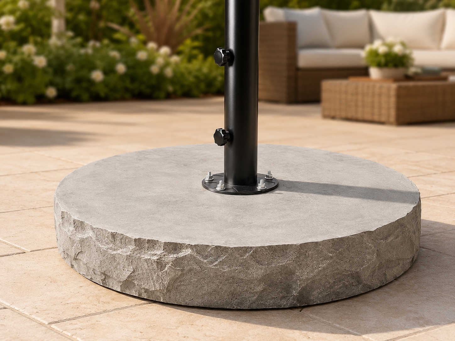 80lb Round Concrete Patio Umbrella Base
